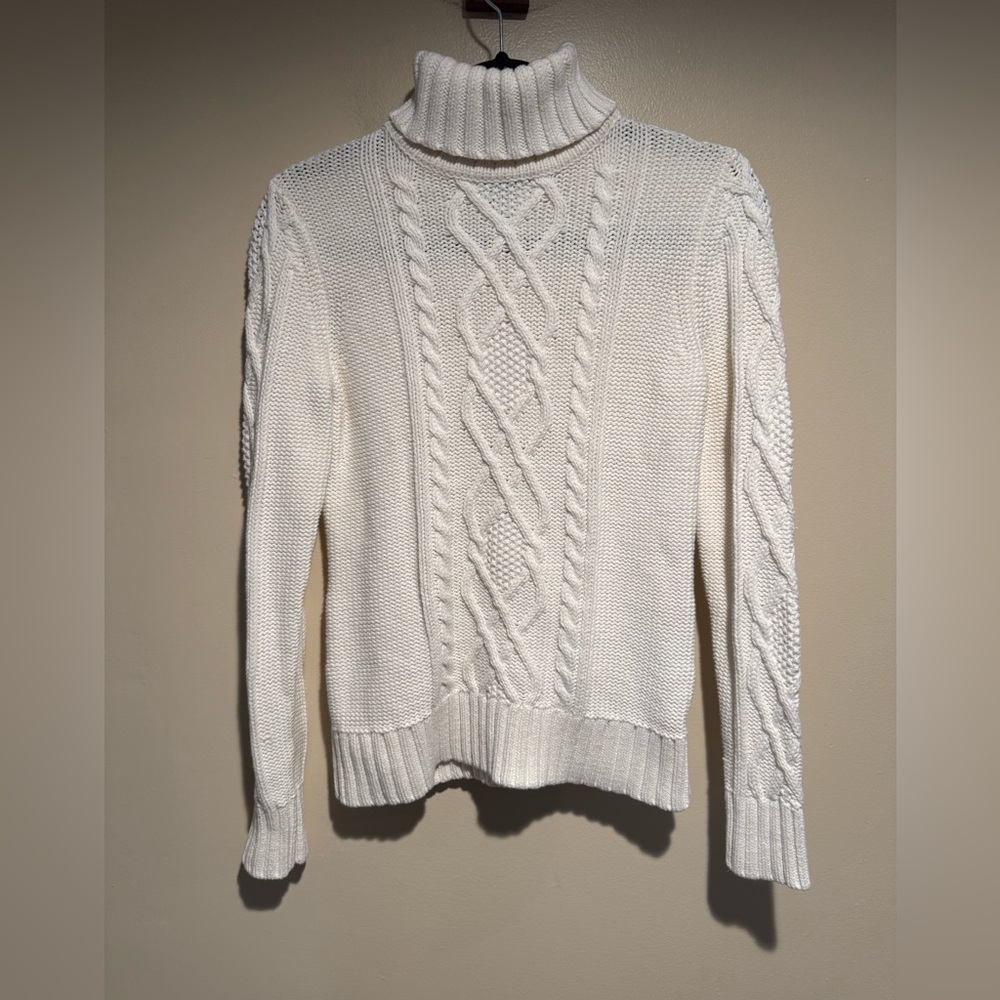 Eddie Bauer heavy thick cable knit long sleeve turtleneck sweater - XS